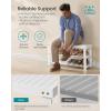 imageSONGMICS Shoe Rack Bench 3Tier Bamboo Shoe Storage Organizer Entryway Bench Holds Up to 286 lb 113 x 429 x 178 Inches for Entryway Bathroom Bedroom Ink Black ULBS110B101Cloud White