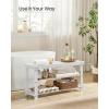 imageSONGMICS Shoe Rack Bench 3Tier Bamboo Shoe Storage Organizer Entryway Bench Holds Up to 286 lb 113 x 429 x 178 Inches for Entryway Bathroom Bedroom Ink Black ULBS110B101Cloud White