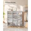 imageSONGMICS Shoe Rack Organizer 8Tier Shoe Storage Cabinet for Closet and Entryway Holds 32 Pairs of Shoes Adjustable Cloud White ULPC034W03Cloud White  Trasparent