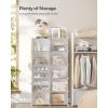 imageSONGMICS Shoe Rack Organizer 8Tier Shoe Storage Cabinet for Closet and Entryway Holds 32 Pairs of Shoes Adjustable Cloud White ULPC034W03Cloud White  Trasparent