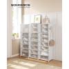 imageSONGMICS Shoe Rack Organizer 8Tier Shoe Storage Cabinet for Closet and Entryway Holds 32 Pairs of Shoes Adjustable Cloud White ULPC034W03Cloud White  Trasparent