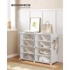 imageSONGMICS Shoe Rack Organizer 8Tier Shoe Storage Cabinet for Closet and Entryway Holds 32 Pairs of Shoes Adjustable Cloud White ULPC034W03Cloud White  Trasparent
