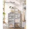 imageSONGMICS Shoe Rack Organizer 8Tier Shoe Storage Cabinet for Closet and Entryway Holds 32 Pairs of Shoes Adjustable Cloud White ULPC034W03Cloud White  Trasparent