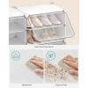 imageSONGMICS Shoe Rack Organizer 8Tier Shoe Storage Cabinet for Closet and Entryway Holds 32 Pairs of Shoes Adjustable Cloud White ULPC034W03Cloud White  Trasparent