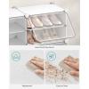 imageSONGMICS Shoe Rack Organizer 8Tier Shoe Storage Cabinet for Closet and Entryway Holds 32 Pairs of Shoes Adjustable Cloud White ULPC034W03Cloud White  Trasparent