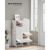 imageSONGMICS Shoe Rack Organizer 8Tier Shoe Storage Cabinet for Closet and Entryway Holds 32 Pairs of Shoes Adjustable Cloud White ULPC034W03Cloud White