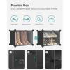 imageSONGMICS Shoe Rack Organizer 8Tier Shoe Storage Cabinet for Closet and Entryway Holds 32 Pairs of Shoes Adjustable Cloud White ULPC034W03Ink Black  Trasparent