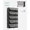 imageSONGMICS Shoe Rack Organizer 8Tier Shoe Storage Cabinet for Closet and Entryway Holds 32 Pairs of Shoes Adjustable Cloud White ULPC034W03Ink Black  Trasparent