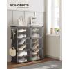 imageSONGMICS Shoe Rack Organizer 8Tier Shoe Storage Cabinet for Closet and Entryway Holds 32 Pairs of Shoes Adjustable Cloud White ULPC034W03Ink Black  Trasparent