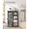 imageSONGMICS Shoe Rack Organizer 8Tier Shoe Storage Cabinet for Closet and Entryway Holds 32 Pairs of Shoes Adjustable Cloud White ULPC034W03Ink Black  Trasparent