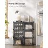 imageSONGMICS Shoe Rack Organizer 8Tier Shoe Storage Cabinet for Closet and Entryway Holds 32 Pairs of Shoes Adjustable Cloud White ULPC034W03Ink Black  Trasparent
