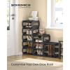 imageSONGMICS Shoe Rack Shoe Organizer 12 Shelves Shoe Storage Narrow Shoe Shelf Open Shelf for Entryway Living Room Bathroom SpaceSaving Cappuccino Beige ULPC038K01Ink Black