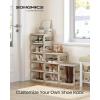 imageSONGMICS Shoe Rack Shoe Organizer 12 Shelves Shoe Storage Narrow Shoe Shelf Open Shelf for Entryway Living Room Bathroom SpaceSaving Cappuccino Beige ULPC038K01Cappuccino Beige