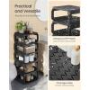 imageSONGMICS Shoe Rack Shoe Organizer 12 Shelves Shoe Storage Narrow Shoe Shelf Open Shelf for Entryway Living Room Bathroom SpaceSaving Cappuccino Beige ULPC038K01Ink Black