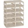 imageSONGMICS Shoe Rack Shoe Organizer 12 Shelves Shoe Storage Narrow Shoe Shelf Open Shelf for Entryway Living Room Bathroom SpaceSaving Cappuccino Beige ULPC038K01Cappuccino Beige