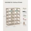 imageSONGMICS Shoe Rack Shoe Organizer 12 Shelves Shoe Storage Narrow Shoe Shelf Open Shelf for Entryway Living Room Bathroom SpaceSaving Cappuccino Beige ULPC038K01Cappuccino Beige