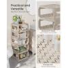 imageSONGMICS Shoe Rack Shoe Organizer 12 Shelves Shoe Storage Narrow Shoe Shelf Open Shelf for Entryway Living Room Bathroom SpaceSaving Cappuccino Beige ULPC038K01Cappuccino Beige