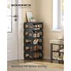 imageSONGMICS Shoe Rack Shoe Organizer 12 Shelves Shoe Storage Narrow Shoe Shelf Open Shelf for Entryway Living Room Bathroom SpaceSaving Cappuccino Beige ULPC038K01Ink Black
