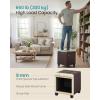 imageSONGMICS Square Storage Ottoman Foot Stool Footrest with Legs Ottoman Cube with Hinged Lid for Living Room Bedroom 169 x 169 x 181 Inches Synthetic Leather Coffee Brown ULOM519KQ01Deep Burgundy