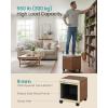 imageSONGMICS Square Storage Ottoman Foot Stool Footrest with Legs Ottoman Cube with Hinged Lid for Living Room Bedroom 169 x 169 x 181 Inches Synthetic Leather Coffee Brown ULOM519KQ01Coffee Brown