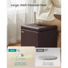 imageSONGMICS Square Storage Ottoman Foot Stool Footrest with Legs Ottoman Cube with Hinged Lid for Living Room Bedroom 169 x 169 x 181 Inches Synthetic Leather Coffee Brown ULOM519KQ01Deep Burgundy