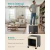 imageSONGMICS Square Storage Ottoman Foot Stool Footrest with Legs Ottoman Cube with Hinged Lid for Living Room Bedroom 169 x 169 x 181 Inches Synthetic Leather Coffee Brown ULOM519KQ01Slate Gray