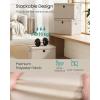imageSONGMICS Storage Bins with Lids 3 Pack Stackable Fabric Storage Boxes Odorless PP Sheets Foldable Cube Baskets Organizers with Handles 169 x 118 x 118 Inches Dove Gray URFB545GD01Summer Sand