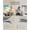 imageSONGMICS Storage Bins with Lids 3 Pack Stackable Fabric Storage Boxes Odorless PP Sheets Foldable Cube Baskets Organizers with Handles 169 x 118 x 118 Inches Dove Gray URFB545GD01Slate Gray