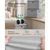 imageSONGMICS Storage Bins with Lids 3 Pack Stackable Fabric Storage Boxes Odorless PP Sheets Foldable Cube Baskets Organizers with Handles 169 x 118 x 118 Inches Dove Gray URFB545GD01Dove Gray