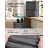 imageSONGMICS Storage Bins with Lids 3 Pack Stackable Fabric Storage Boxes Odorless PP Sheets Foldable Cube Baskets Organizers with Handles 169 x 118 x 118 Inches Dove Gray URFB545GD01Slate Gray