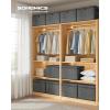 imageSONGMICS Storage Bins with Lids 3 Pack Stackable Fabric Storage Boxes Odorless PP Sheets Foldable Cube Baskets Organizers with Handles 169 x 118 x 118 Inches Dove Gray URFB545GD01Slate Gray