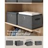 imageSONGMICS Storage Bins with Lids 3 Pack Stackable Fabric Storage Boxes Odorless PP Sheets Foldable Cube Baskets Organizers with Handles 169 x 118 x 118 Inches Dove Gray URFB545GD01Slate Gray