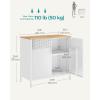 imageSONGMICS Storage Cabinet Metal Cabinet Sideboard with 2 Doors 157 x 433 x 299 Inches Magnetic Closure Adjustable Shelves Steel Frame Rustic Brown and Matte Black ULSC204B01Natural Beige  White