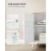 imageSONGMICS Storage Cabinet Metal Cabinet Sideboard with 2 Doors 157 x 433 x 299 Inches Magnetic Closure Adjustable Shelves Steel Frame Rustic Brown and Matte Black ULSC204B01Natural Beige  White