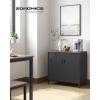 imageSONGMICS Storage Cabinet Metal Cabinet Sideboard with 2 Doors 157 x 433 x 299 Inches Magnetic Closure Adjustable Shelves Steel Frame Rustic Brown and Matte Black ULSC204B01Rustic Brown  Black