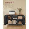 imageSONGMICS Storage Cabinet Metal Cabinet Sideboard with 2 Doors 157 x 433 x 299 Inches Magnetic Closure Adjustable Shelves Steel Frame Rustic Brown and Matte Black ULSC204B01Rustic Brown  Black
