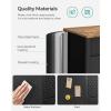 imageSONGMICS Storage Cabinet Metal Cabinet Sideboard with 2 Doors 157 x 433 x 299 Inches Magnetic Closure Adjustable Shelves Steel Frame Rustic Brown and Matte Black ULSC204B01Rustic Brown  Black