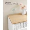 imageSONGMICS Storage Cabinet Metal Cabinet Sideboard with 2 Doors 157 x 433 x 299 Inches Magnetic Closure Adjustable Shelves Steel Frame Rustic Brown and Matte Black ULSC204B01Natural Beige  White