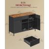 imageSONGMICS Storage Cabinet Metal Cabinet Sideboard with 2 Doors 157 x 433 x 299 Inches Magnetic Closure Adjustable Shelves Steel Frame Rustic Brown and Matte Black ULSC204B01Rustic Brown  Black