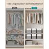 imageSONGMICS Storage Cubes Set of 6 Foldable Fabric Storage Boxes Cube Organizer Boxes with Handles for Closet Shelves Odorless 13 x 13 x 13 Inches Cloud White and Cattail Gray URFB433GM02Cloud White  Cattail Gray