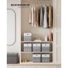 imageSONGMICS Storage Cubes Set of 6 Foldable Fabric Storage Boxes Cube Organizer Boxes with Handles for Closet Shelves Odorless 13 x 13 x 13 Inches Cloud White and Cattail Gray URFB433GM02Cloud White  Cattail Gray