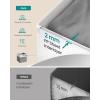 imageSONGMICS Storage Cubes Set of 6 Foldable Fabric Storage Boxes Cube Organizer Boxes with Handles for Closet Shelves Odorless 13 x 13 x 13 Inches Cloud White and Cattail Gray URFB433GM02Cloud White  Cattail Gray
