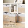 imageSONGMICS Storage Cubes Set of 6 Foldable Fabric Storage Boxes Cube Organizer Boxes with Handles for Closet Shelves Odorless 13 x 13 x 13 Inches Cloud White and Cattail Gray URFB433GM02Cloud White  Sand Beige