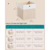 imageSONGMICS Storage Cubes Set of 6 Foldable Fabric Storage Boxes Cube Organizer Boxes with Handles for Closet Shelves Odorless 13 x 13 x 13 Inches Cloud White and Cattail Gray URFB433GM02Cloud White  Sand Beige