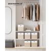 imageSONGMICS Storage Cubes Set of 6 Foldable Fabric Storage Boxes Cube Organizer Boxes with Handles for Closet Shelves Odorless 13 x 13 x 13 Inches Cloud White and Cattail Gray URFB433GM02Cloud White  Sand Beige