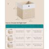 imageSONGMICS Storage Cubes Set of 6 Foldable Fabric Storage Boxes Cube Organizer Boxes with Handles for Closet Shelves Odorless 13 x 13 x 13 Inches Cloud White and Cattail Gray URFB433GM02Cloud White  Sand Beige