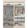 imageSONGMICS Storage Cubes Set of 6 Foldable Fabric Storage Boxes Cube Organizer Boxes with Handles for Closet Shelves Odorless 13 x 13 x 13 Inches Cloud White and Cattail Gray URFB433GM02Cloud White  Cattail Gray