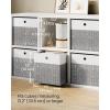 imageSONGMICS Storage Cubes Set of 6 Foldable Fabric Storage Boxes Cube Organizer Boxes with Handles for Closet Shelves Odorless 13 x 13 x 13 Inches Cloud White and Cattail Gray URFB433GM02Cloud White  Cattail Gray