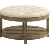 imageSONGMICS Storage Ottoman with Solid Wood Frame Square Upholstered Ottoman Coffee Table Footrest Tufted Cushion for Living Room Easy Assembly 315 x 315 x 177 Inches Summer Sand ULSF008LF01Summer Sand