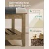 imageSONGMICS Storage Ottoman with Solid Wood Frame Square Upholstered Ottoman Coffee Table Footrest Tufted Cushion for Living Room Easy Assembly 315 x 315 x 177 Inches Summer Sand ULSF008LF01Slate Gray